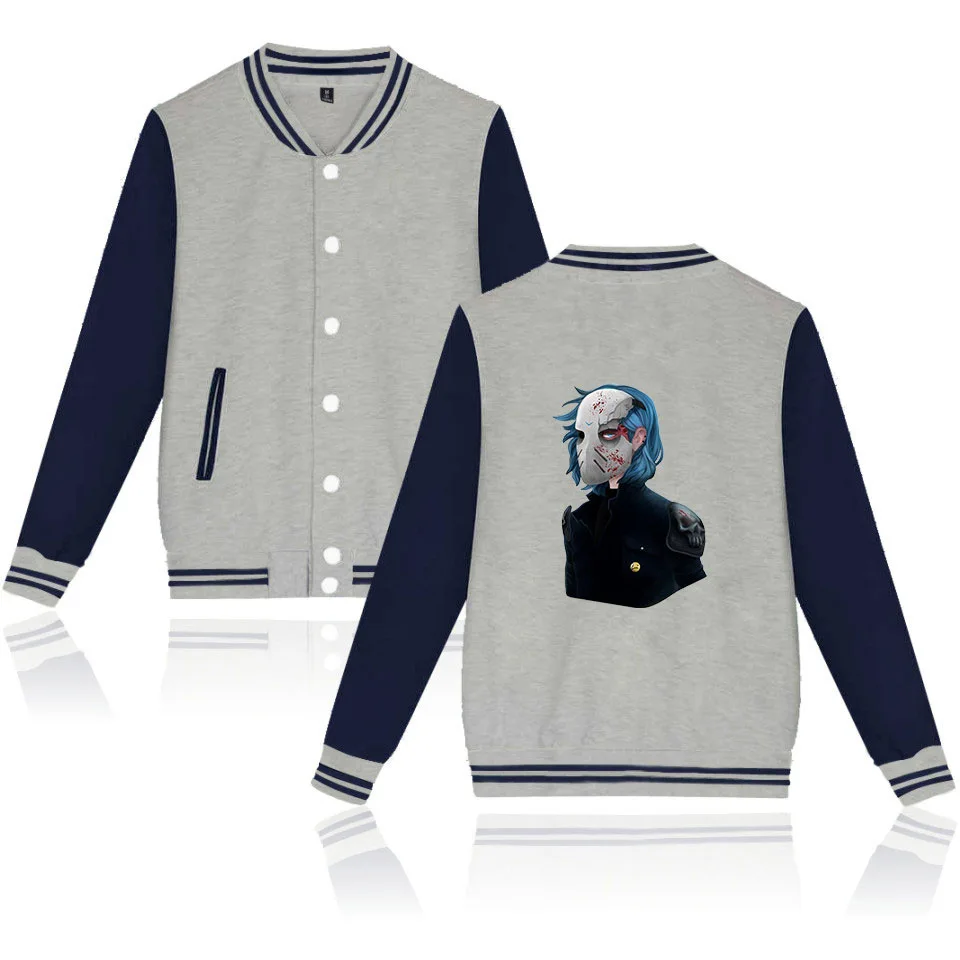 GREY SALLY FACE COAT XXS-XXXXL, бейсбольная куртка для игры sally face, унисекс, толстовки, Толстовка sally face eyes, маскарадные костюмы, куртка, пальто размера плюс - Цвет: GREY SALLY FACE COAT