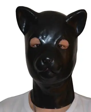 

(LH4)Fetish Latex natural full head latex cat pig dog leopard head slave mask rubber hood SM suffocate Mask fetish wear