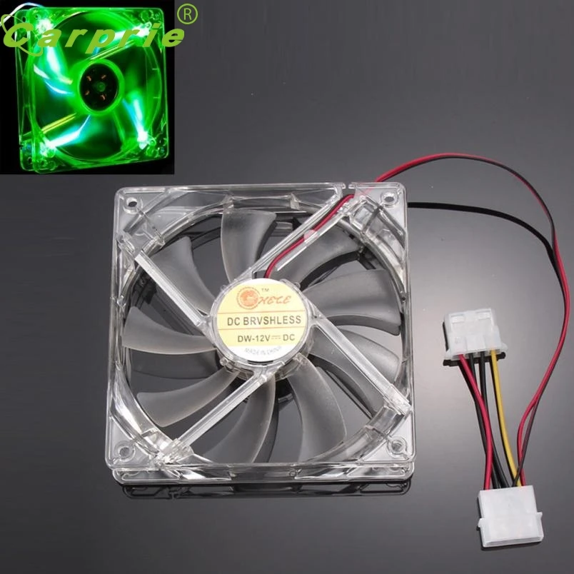 Зеленый Quad 4 LED свет неоновый прозрачный 120 мм PC Корпус Вентилятор охлаждения мод