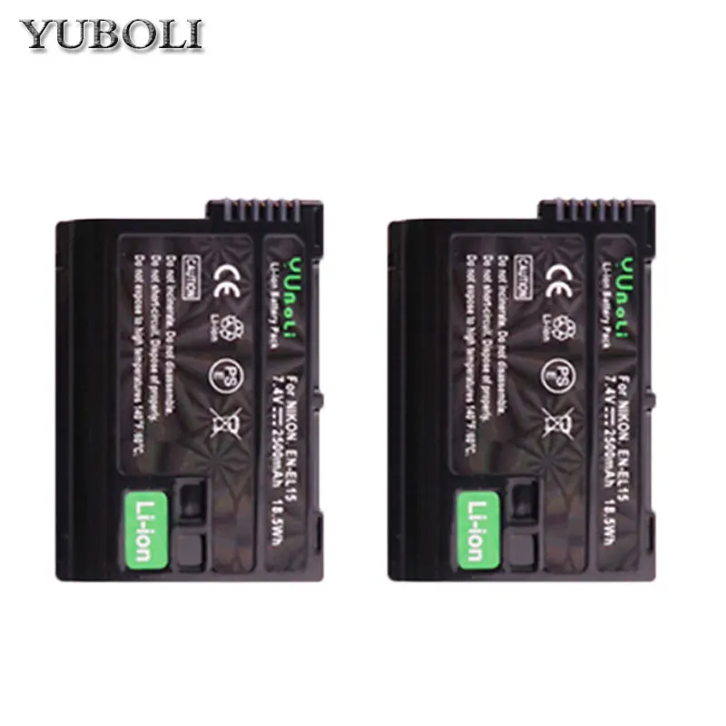 2battery 2 шт. EN-EL15 RU EL15 ENEL15 Батарея+ ЖК-дисплей USB Зарядное устройство для Nikon D7000 D7100 D800 D800E D600 D610 D810 D7200 V1 Камера - Цвет: 2battery