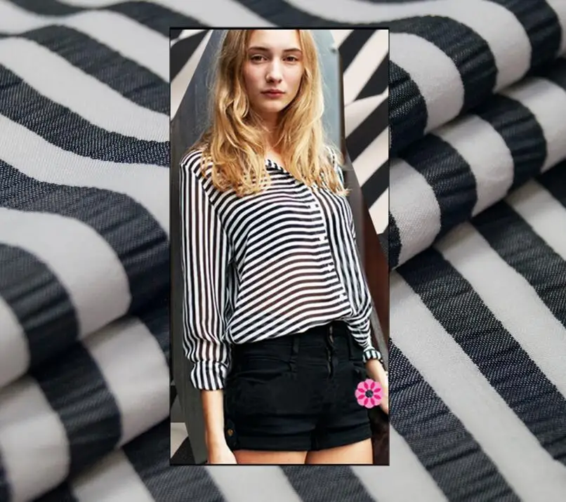 Модный черно-белый профиль морщин чувствительная широкая полоса окрашенная