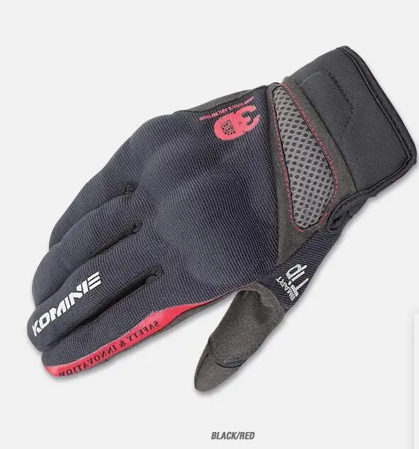 KOMINE GK163 кожаные дышащие мотоциклетные перчатки сухой рыцарь 3D углеродного волокна Мотоциклетные Перчатки - Цвет: Красный