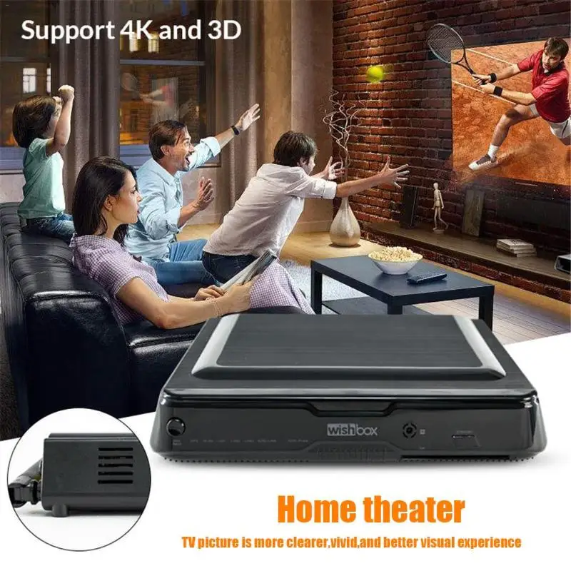 ALLOYSEED Wishbox Android Smart tv Box DVB-S2 декодер Amlogic S812 четырехъядерный 2 ГБ 8 ГБ телеприставка 3D 4 к WiFi H.265 медиаплеер