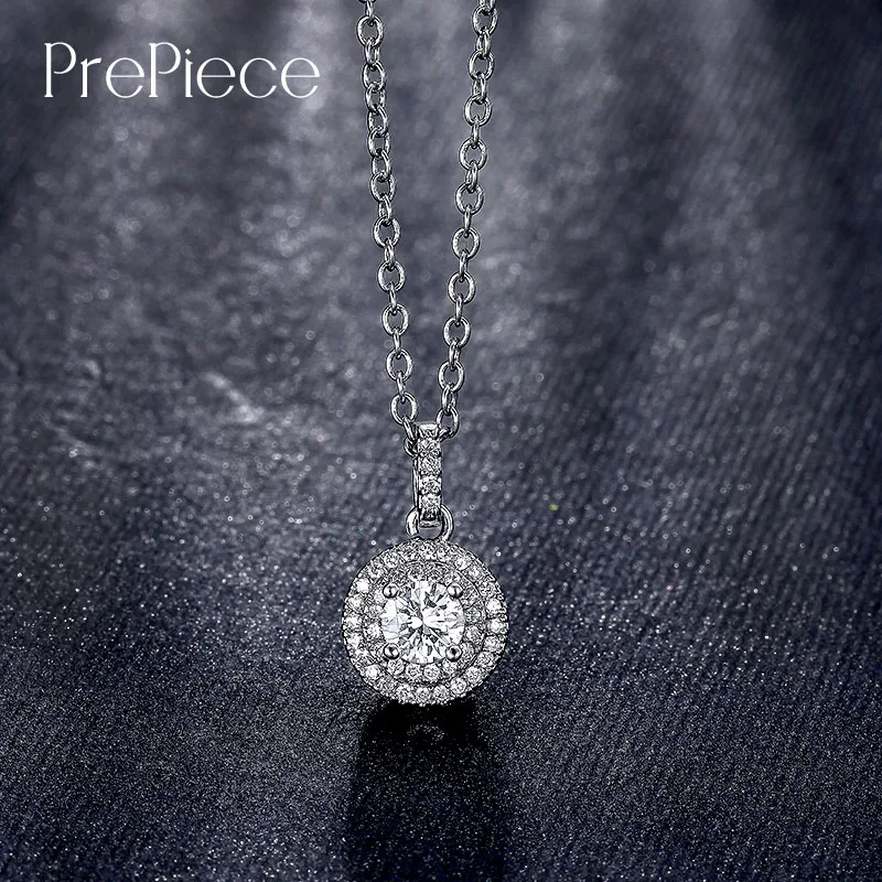 Prepiece Марка Кольер Femme Мода круглый фианит звено цепи Подвески для Для женщин