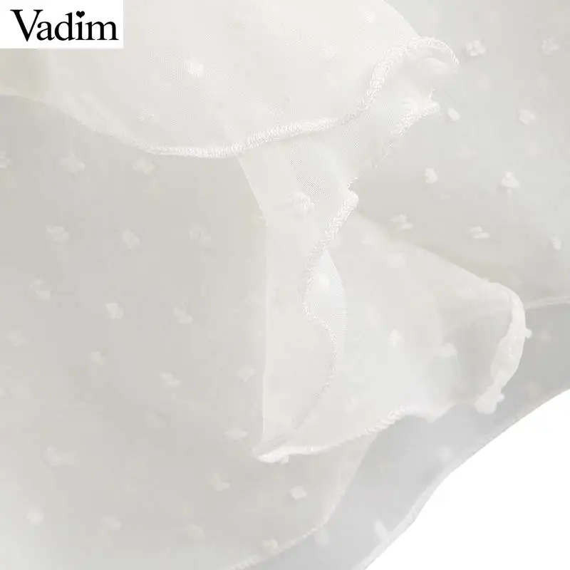 Женская прозрачная блузка Vadim шифоновая сетчатая с коротким рукавом и