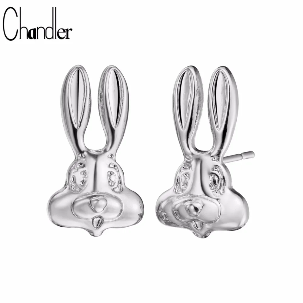 Женские серьги Chandler в виде кролика объемные с головой животного ручная работа