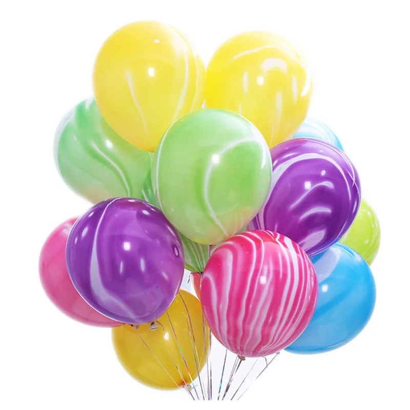15 шт утолщенные 10 дюймовые розовые синие Агатовые латексные воздушные шары для