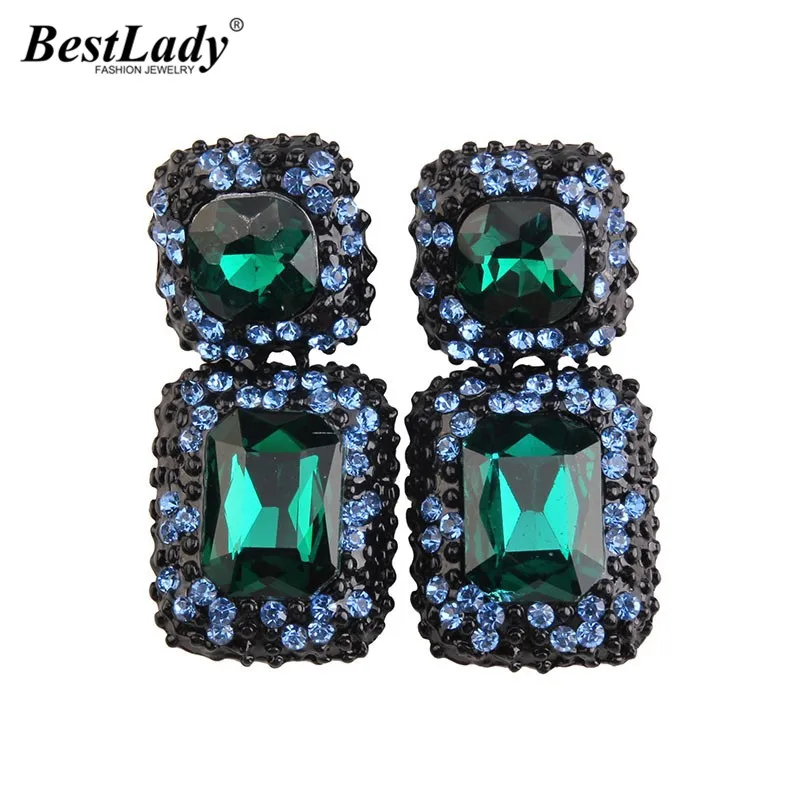 Хит продаж 2015! Новые женские серьги-гвоздики со стеклянными кристаллами Модные