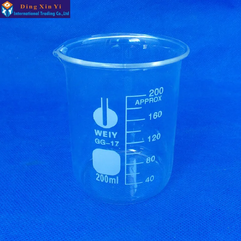 (6pieces/lot)Glass beaker 200ml,Lab Supplies,Lab beaker200ml,Good quality beaker,High boron material