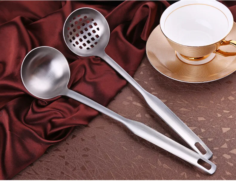 1PC Stainless Steel Spoon Colander Soup Ladle Long Handle Skimmer Spoons Strainer Filter Kitchen Utensils Cooking PL 006 | Дом и сад