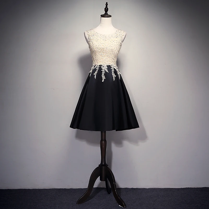Short-Black SOCCI выходные длинные элегантные вечерние платья бордовый без рукавов, кружевное, с аппликацией с украшением в виде кристаллов модельные Для женщин Банкетный Выходные туфли на выпускной бал - Цвет: Short-Black