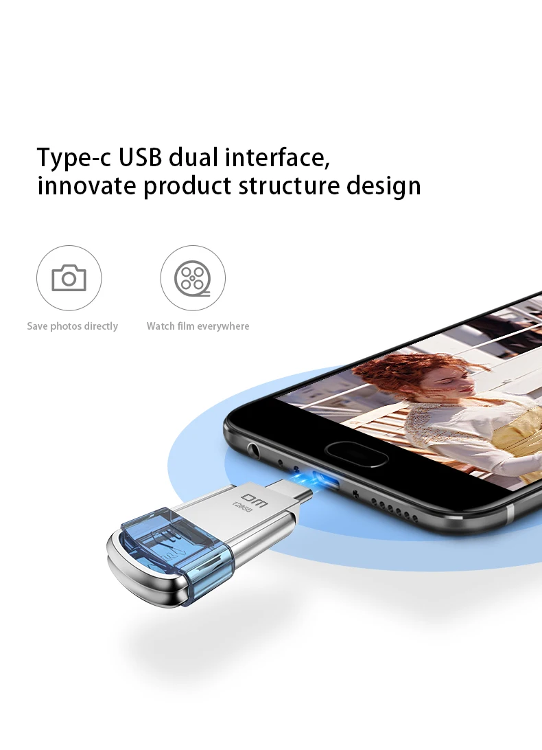 DM PD119 USB флеш-накопитель 32 Гб OTG металлический USB 3,0 флеш-накопитель 64 Гб Тип C высокоскоростной мини-флеш-накопитель карта памяти