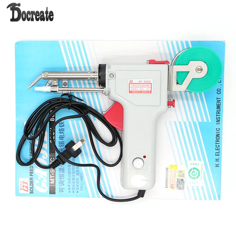 

220V 60W Temperature Adjustable Single Hand Automatic Send Tin Electric Heating Soldering Iron Gun Station Tools Set Tool Kit