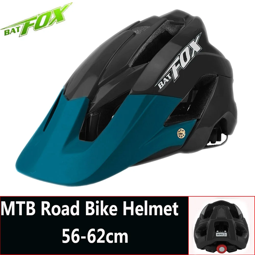 BATFOX велосипедный шлем для мужчин и женщин MTB велосипедный шлем розовый велосипедный горный шоссейный велосипедный безопасный открытый спортивный шлем с большим козырьком - Цвет: 5002-Black-DarkGreen