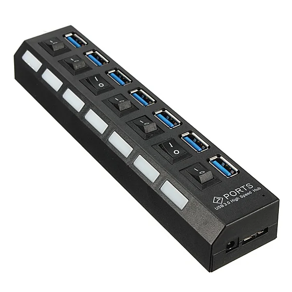 USB концентратор 3 0 высокоскоростной 4 7 портов с адаптером питания EU/US Мульти