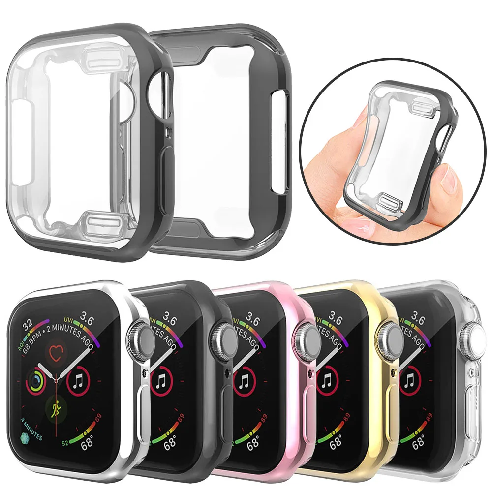 

Защитный чехол для Apple Watch SE Series 6 5 4 40 мм 44 мм, мягкий чехол-бампер из ТПУ для мужчин и женщин, аксессуары для часов