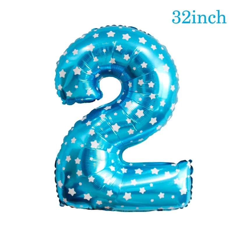 Blue 2 32 дюймов золотое серебряное число фольги Воздушные шары цифры для дня рождения, свадьбы украшения шар в форме буквы события вечерние поставки - Цвет: Blue 2