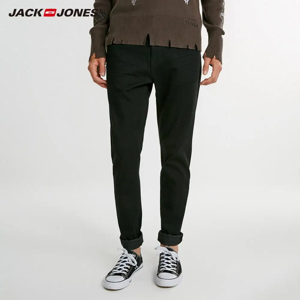 JackJones мужские зимние джинсы из хлопка повседневные зауженные классические брюки