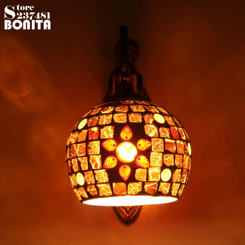 Винтажный настенный светильник для спальни промышленный ручной работы Цветная