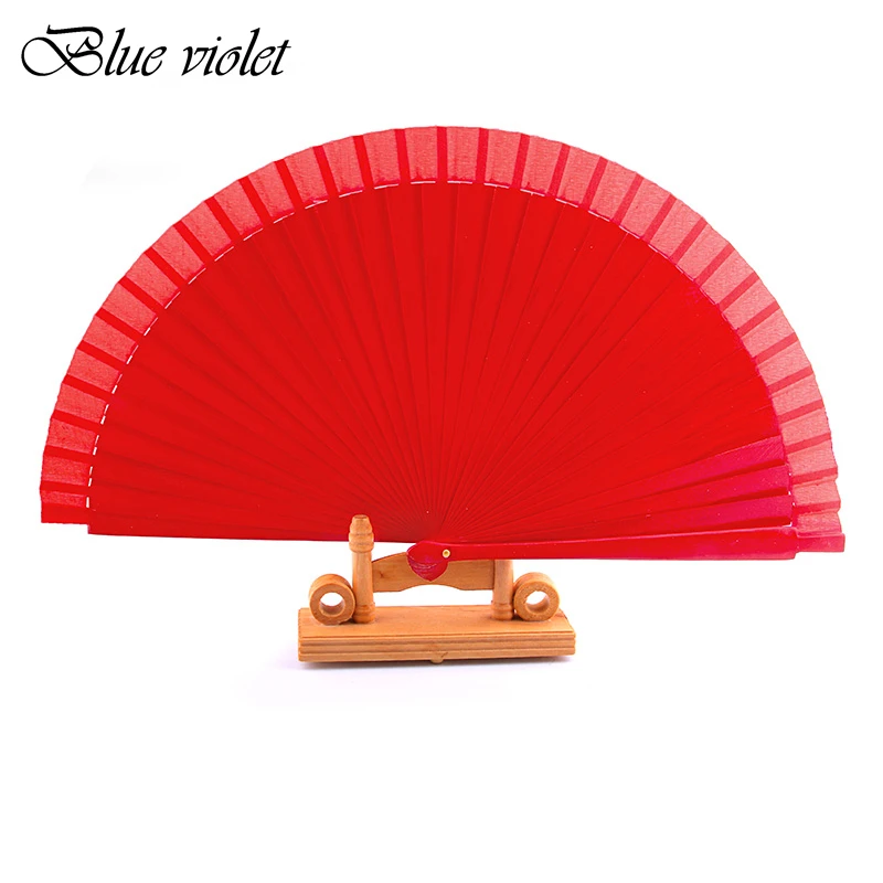 Red Spanish Dance Performance Wooden Fans Old-Fashioned Wedding Clothing Accessories Folding Fan For Hand-Painted 43