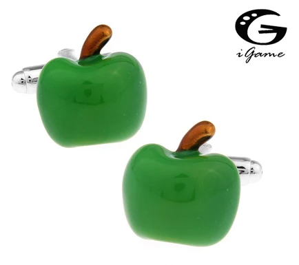 Мужские Запонки Apple из медного материала зеленого цвета