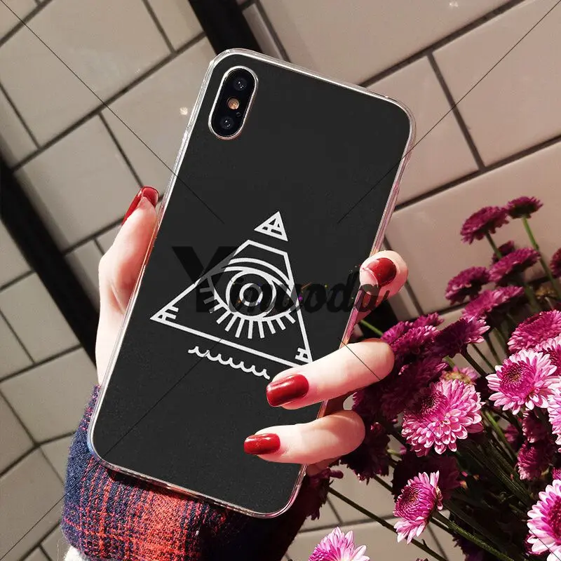 Yinuoda пирамида глаз символ иллюминатов Силиконовый прозрачный чехол для Apple iPhone 8 7 6 6S Plus X XS MAX 5 5S SE XR Обложка на.