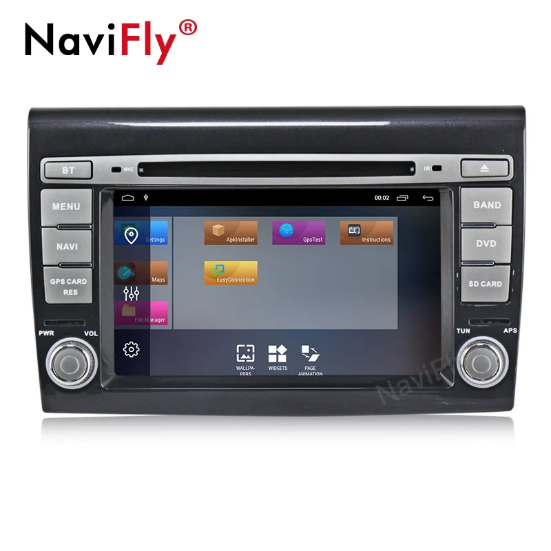 NaviFly автомобильный мультимедийный плеер Android9.1 GPS 2 Din стерео система для Fiat/Bravo