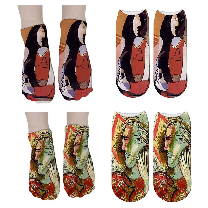 Новинка 2019 лидер продаж женские Носки с рисунком картины маслом модные
