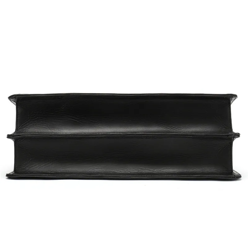 PNDME high quality business genuine leather black men's briefcase casual simple laptop bag office shoulder messenger bags 2019