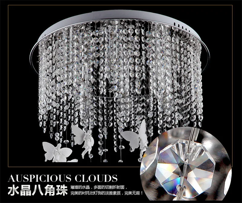 

Modern LED Ceiling Light Crystal Round Ceiling Lamp Princess Angel Butterfly Suspension Lighting LED Lamp