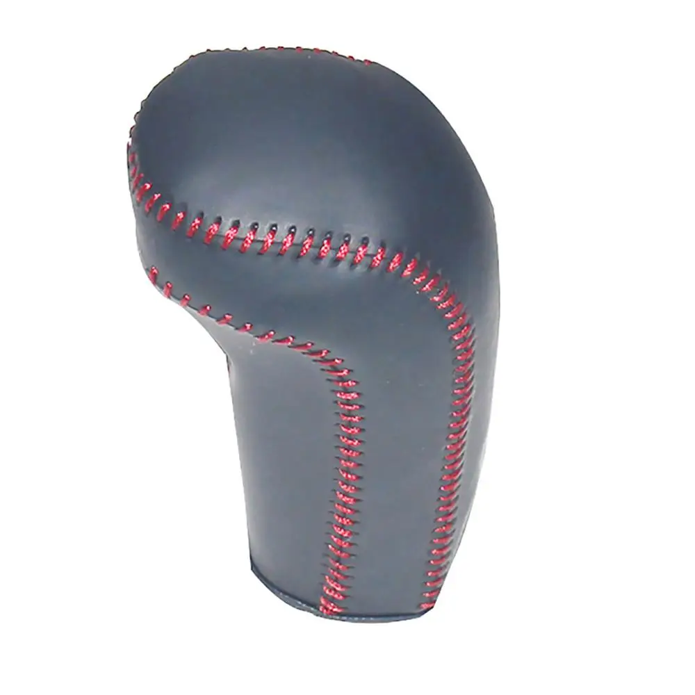 Gear cover Red Ponsny рулевое/Шестерни/стояночного тормоза Пояса из натуральной кожи Чехлы для мангала чехол для Honda Fit авто Вручную прошитый черный чехол - Название цвета: Gear cover Red