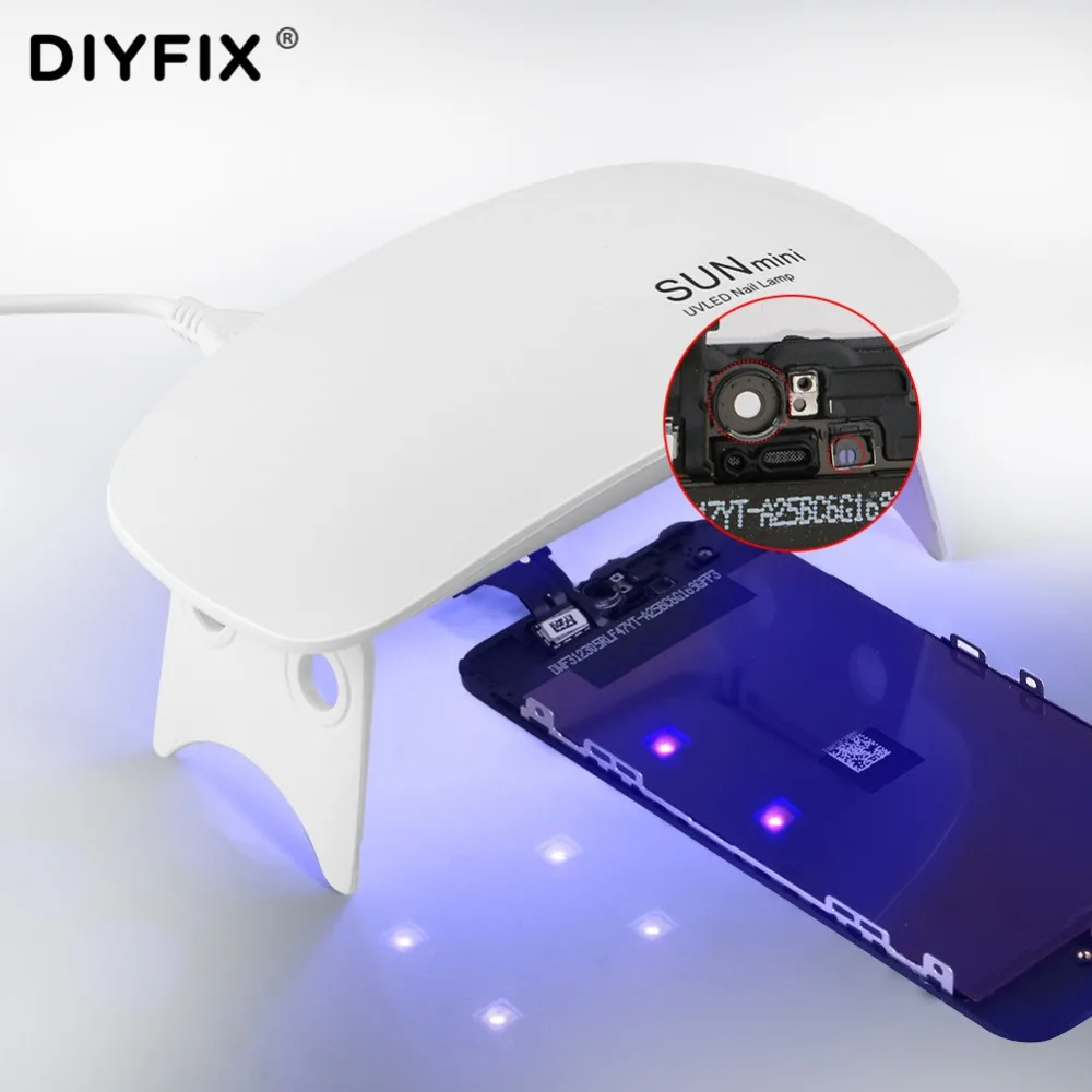 DIYFIX 6 Вт Светодиодная УФ лампа для ногтей портативный гель зеленая сушилка масла