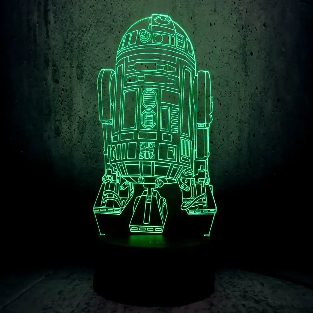 Новинка 3D USB 7 цветов светодиодный настольный светильник Звездные войны C 3PO