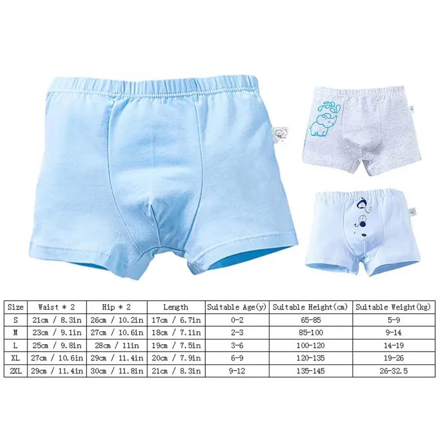 3 шт. мягкий образец мультяшного принта для маленьких мальчиков нижнее белье