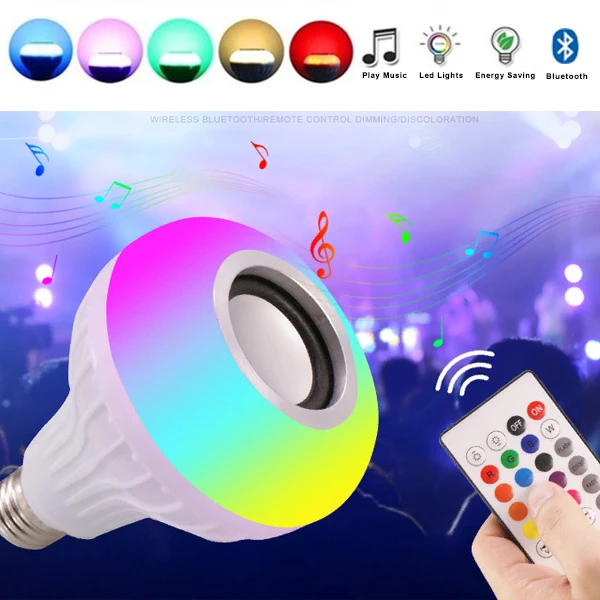E27 LED Bluetooth динамик лампа Беспроводная 12 Вт Мощность музыка игра свет лампы