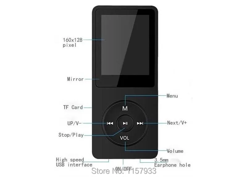 Высококачественный воспроизведение музыки без потерь 8 ГБ 80 часов MP3 плеер 1 &quotTFT