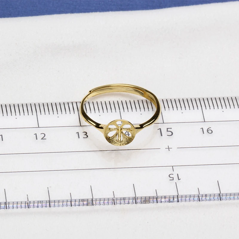 S925 Sterling Silver Pearl Ring крепления простой Регулируемый женщина Oyster Ювелирные изделия
