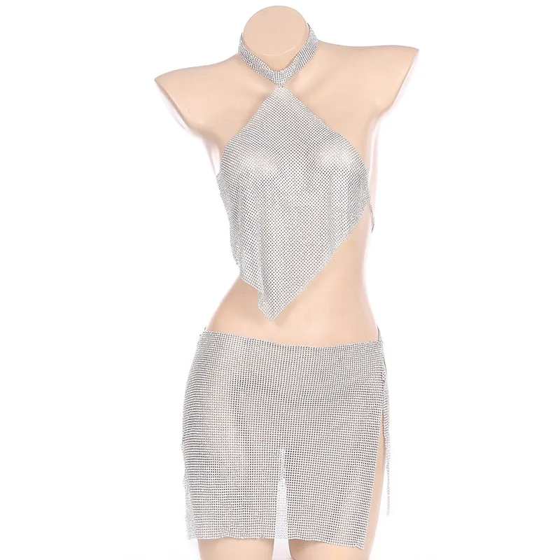 

Luxurious Sequins/Rhinestone Body jewelry Dress Metal Mesh Bra Choker Waist chain Charm Female Party Club Jewelry Body Jewelry
