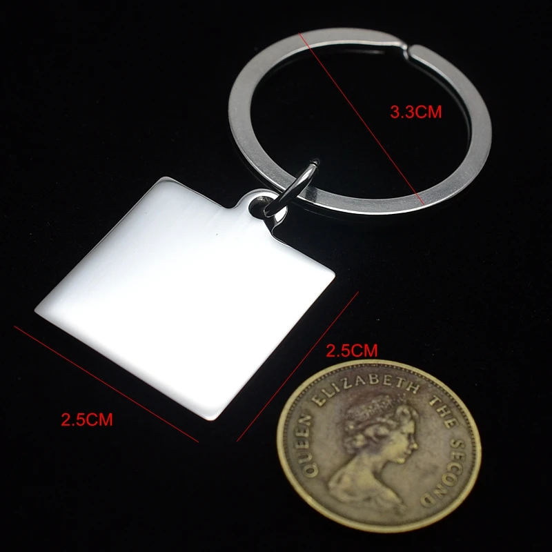 Серебряный тон нержавеющая сталь пустая гравюра квадратная идентификационная