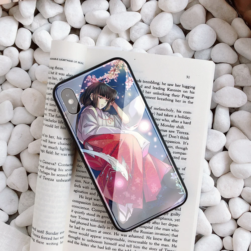Inuyasha DIY чехол для телефона для iPhone 7 8 6 S Plus Капа закаленное стекло индивидуальная крышка телефона для iPhone X XR XS MAX обои - Цвет: 20284
