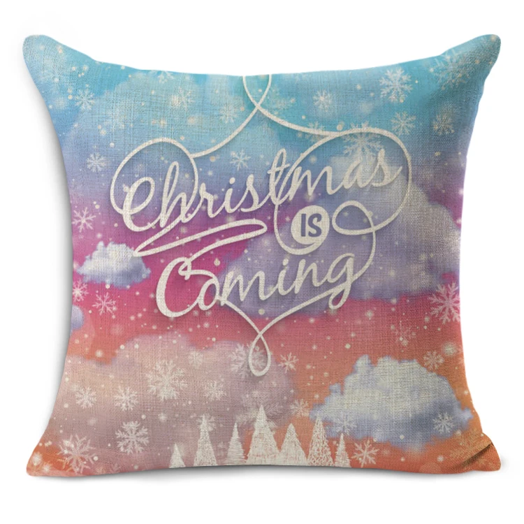Чехол для подушки из хлопка и льна с рождественским рисунком|cushion cover|cushion cover