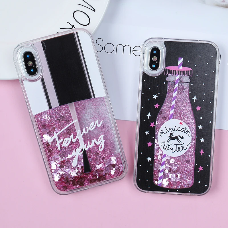 Чехол с рисунком кота для iPhone XR чехол XS Max 7 8 6 S Plus 5 5S SE блеск Жидкая Крышка