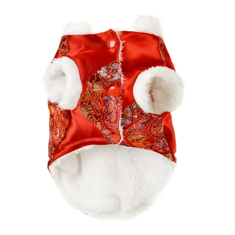 XS-3XL High Quality Dog Clothes New Festival Brocade Embroidery Traditional Chinese Garments Puppy Dogs Coat for Pets S171 | Дом и сад