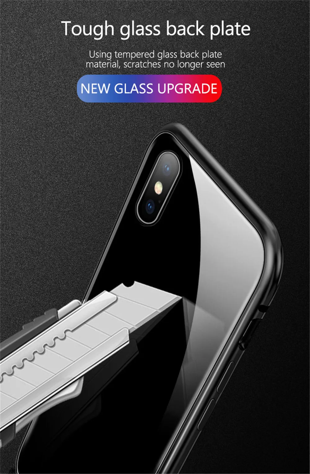 Дизайн WK Магнитный поглощающий чехол для телефона для iPhone X 7 8 Plus чехол из закаленного стекла задняя крышка роскошный алюминиевый чехол для телефона