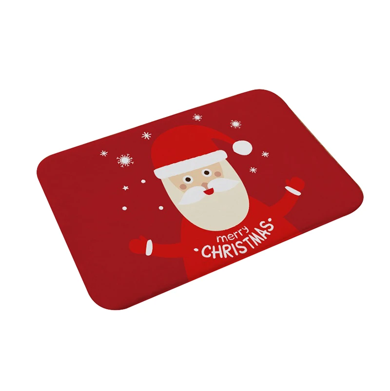Santa Claus Рождественский напольный коврик, коврик, мультяшный снеговик, фланелевый Придверный коврик, дизайн веселого Рождества, напольный коврик, дверной, кухонный, спальный, Противоскользящий коврик - Цвет: Santa Claus
