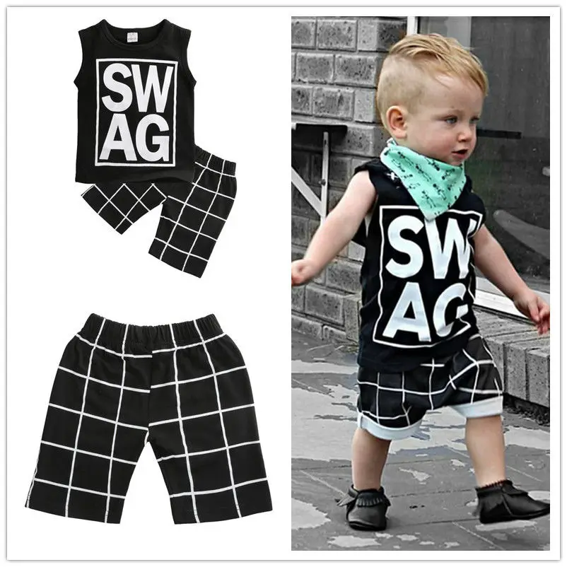 2pcs Toddler Kids Baby Boy T-shirt Vest Tops+Casual Pants Trouser Clothe Outfit Set |