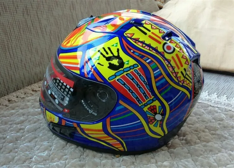 Бренд Malushun moto rcycle шлем для мужчин moto casco Kart racing Полный лицевой шлем moto ciclistas capacete DOT утвержден - Цвет: Blue yellow