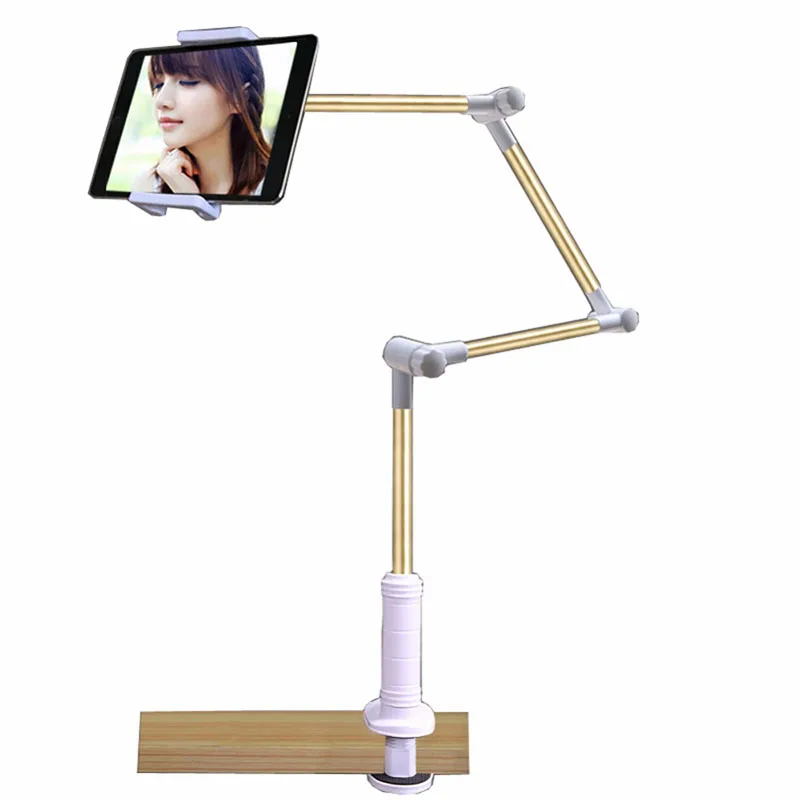 folding long flexible arm tablet holder phone stand for ipad samsung kindle support 12 9 inch lazy bed tablet mount bracket free global shipping