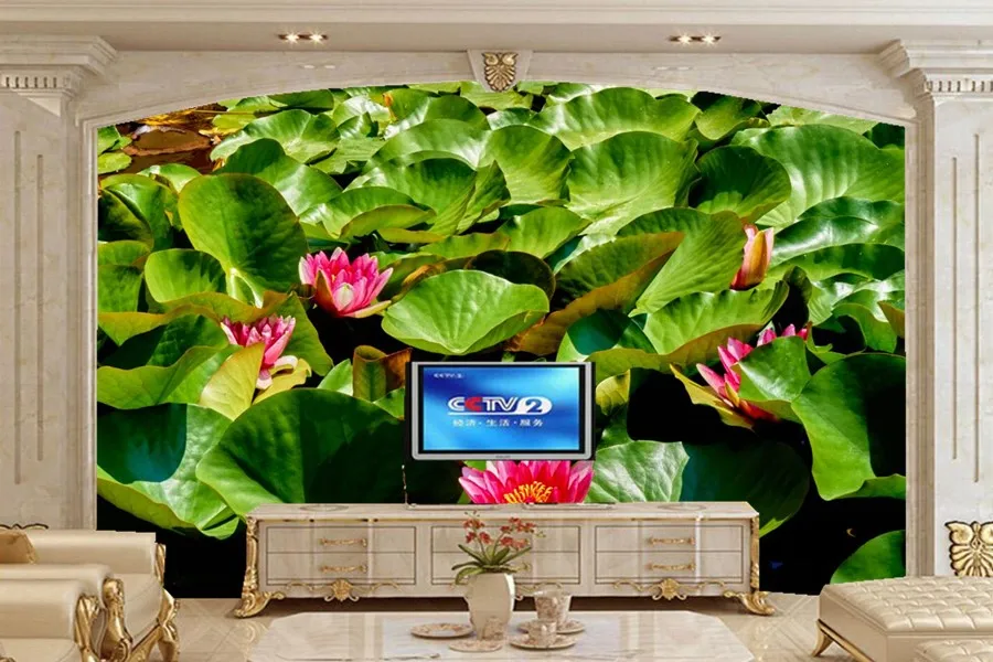 Обои на заказ ВОДНЫЕ ЛИЛИИ обои с цветами для ресторана гостиной телевизора