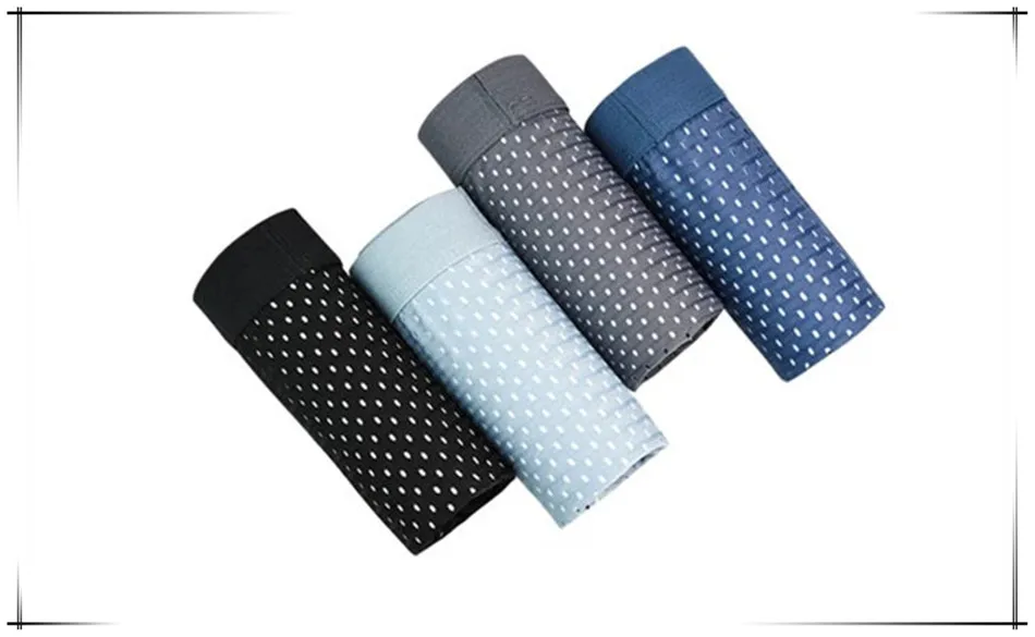 4pcs/lot L-7XL Plus Size Men Mesh Underwear Boxers Shorts Solid Men's Clothing Boxer Panties Sexy Mens Underpants